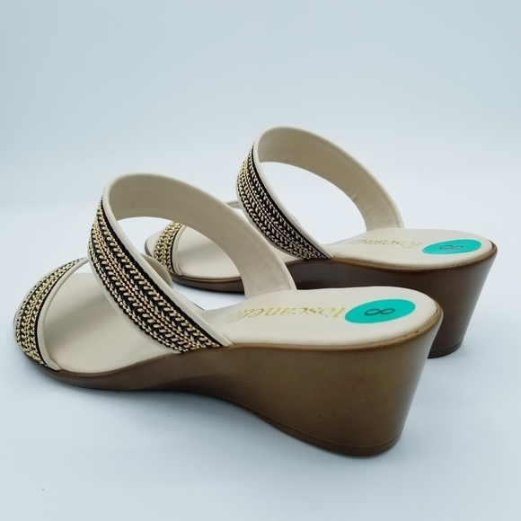 Toscanella Made in Italy Women's Mimma Natural Double Band Wedge Sandals NWOT - Picture 9 of 11